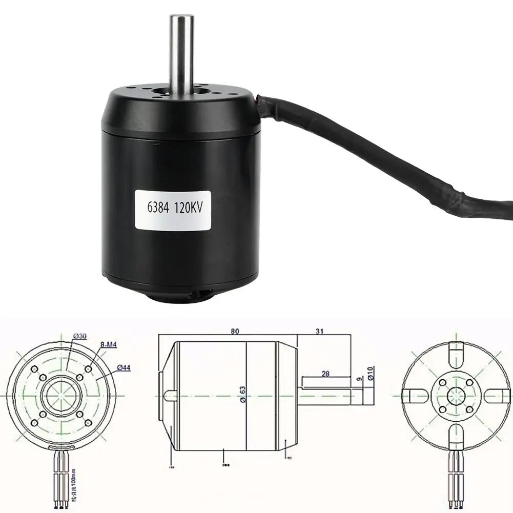 Skateboard Motor : High Performance 6384 120KV 3kW+ Hall Sensor Motor!