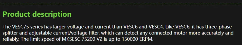 VESC : Makerbase 75200 V2 Top Performing Controller for Electric Vehicles