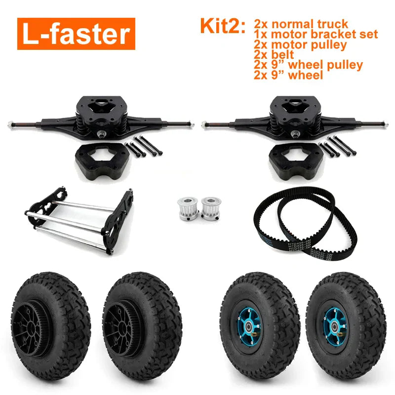 Electric Skateboard & Mountainboard : Wheels + Trucks + Pulley Kit!