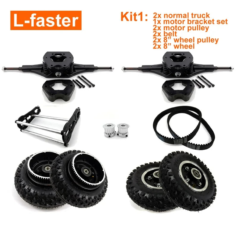 Electric Skateboard & Mountainboard : Wheels + Trucks + Pulley Kit!